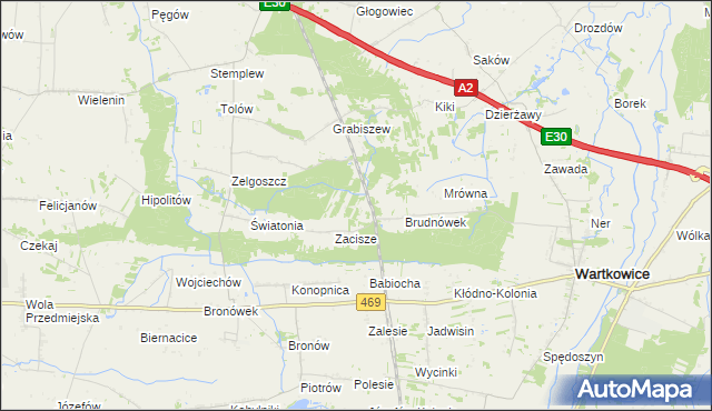 mapa Wólki Kolonia, Wólki Kolonia na mapie Targeo