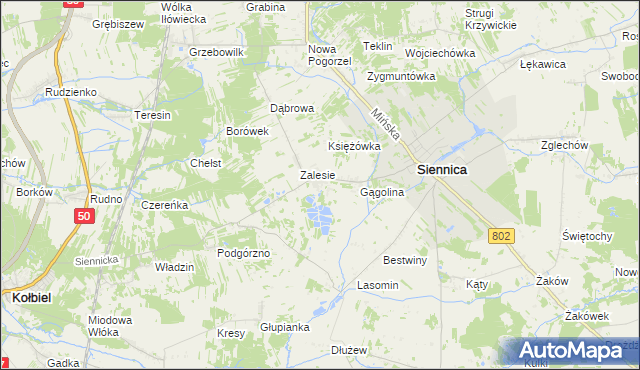 mapa Nowodwór gmina Siennica, Nowodwór gmina Siennica na mapie Targeo