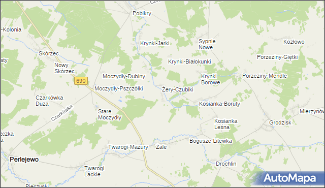 mapa Żery-Pilaki, Żery-Pilaki na mapie Targeo