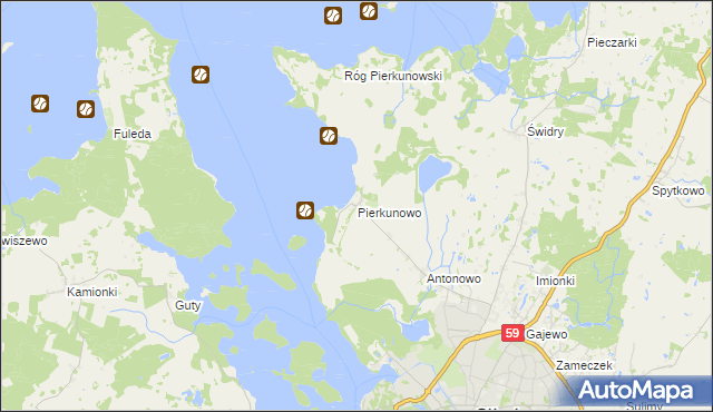 mapa Pierkunowo, Pierkunowo na mapie Targeo
