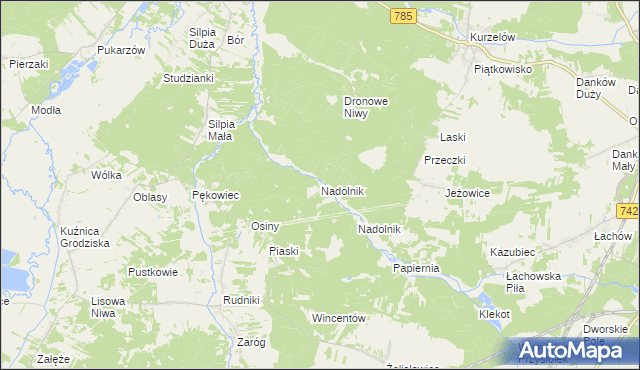mapa Nadolnik gmina Włoszczowa, Nadolnik gmina Włoszczowa na mapie Targeo