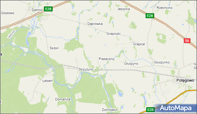 mapa Piaseczno gmina Potęgowo, Piaseczno gmina Potęgowo na mapie Targeo