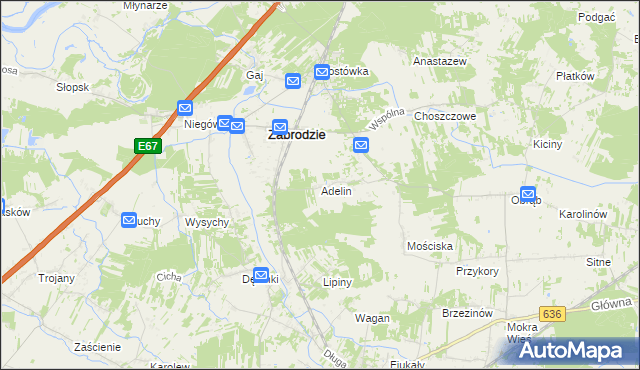 mapa Adelin gmina Zabrodzie, Adelin gmina Zabrodzie na mapie Targeo