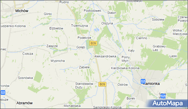mapa Aleksandrówka gmina Michów, Aleksandrówka gmina Michów na mapie Targeo