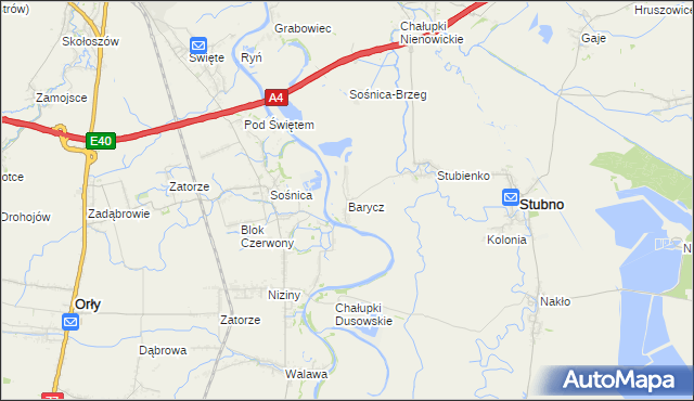 mapa Barycz gmina Stubno, Barycz gmina Stubno na mapie Targeo