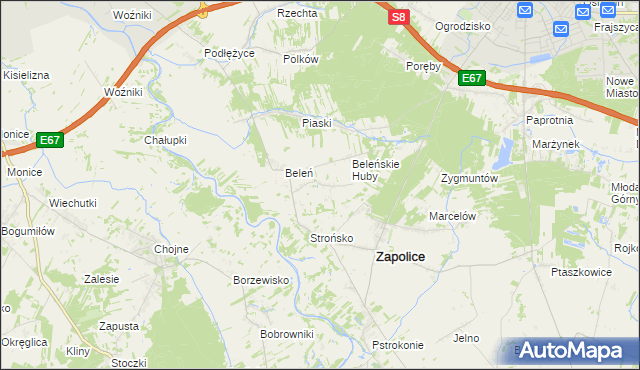 mapa Beleń-Kolonia, Beleń-Kolonia na mapie Targeo