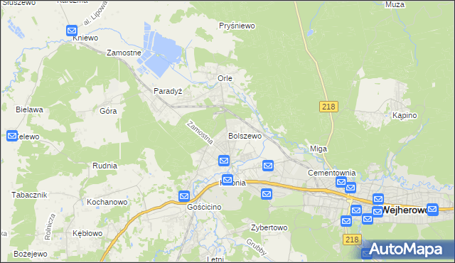 mapa Bolszewo, Bolszewo na mapie Targeo