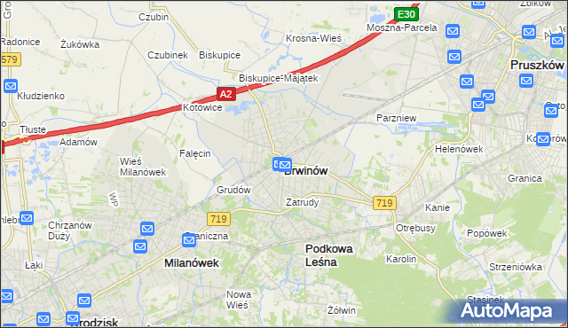 mapa Brwinów, Brwinów na mapie Targeo