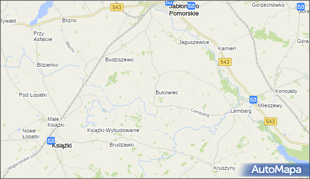 mapa Bukowiec gmina Jabłonowo Pomorskie, Bukowiec gmina Jabłonowo Pomorskie na mapie Targeo