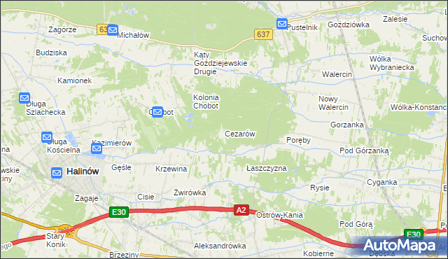 mapa Cezarów, Cezarów na mapie Targeo