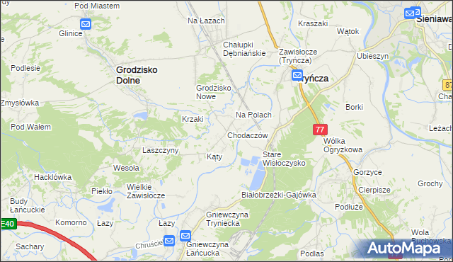 mapa Chodaczów, Chodaczów na mapie Targeo