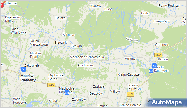 mapa Ciekoty, Ciekoty na mapie Targeo