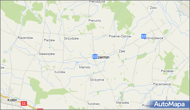 mapa Czermin powiat pleszewski, Czermin powiat pleszewski na mapie Targeo