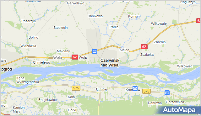 mapa Czerwińsk nad Wisłą, Czerwińsk nad Wisłą na mapie Targeo