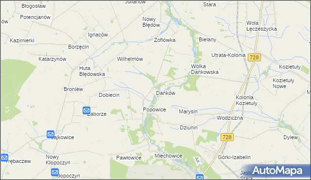 mapa Dańków gmina Błędów, Dańków gmina Błędów na mapie Targeo