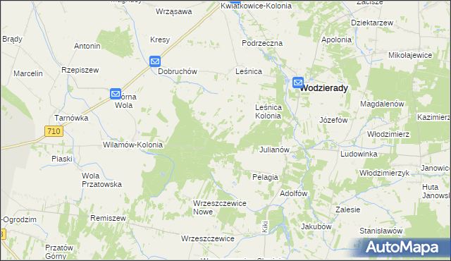 mapa Dobków gmina Wodzierady, Dobków gmina Wodzierady na mapie Targeo