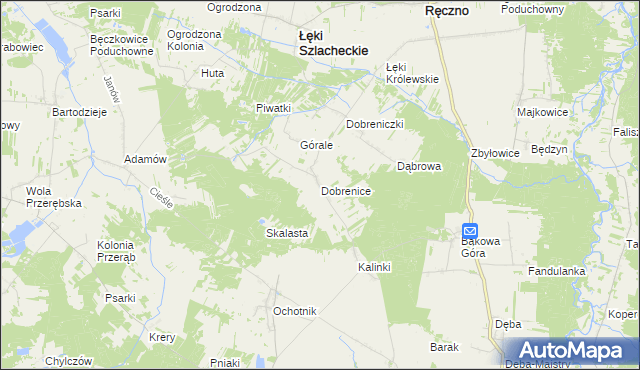 mapa Dobrenice, Dobrenice na mapie Targeo