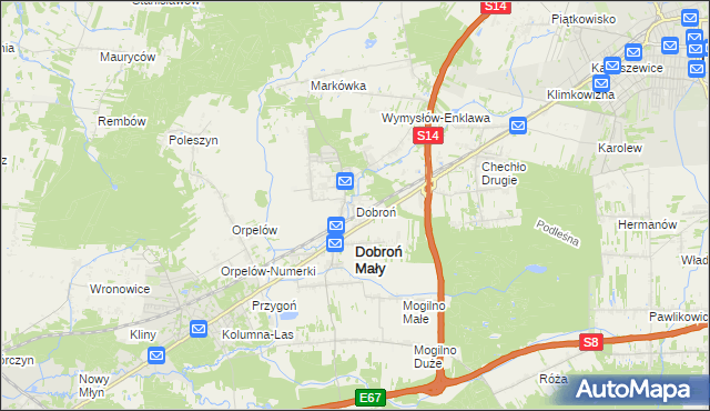 mapa Dobroń, Dobroń na mapie Targeo