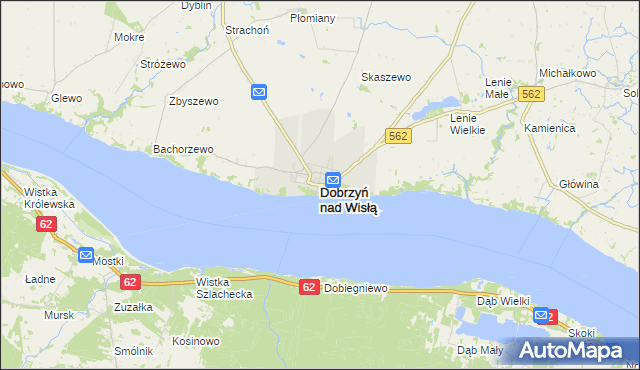 mapa Dobrzyń nad Wisłą, Dobrzyń nad Wisłą na mapie Targeo