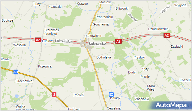 mapa Dołhołęka, Dołhołęka na mapie Targeo