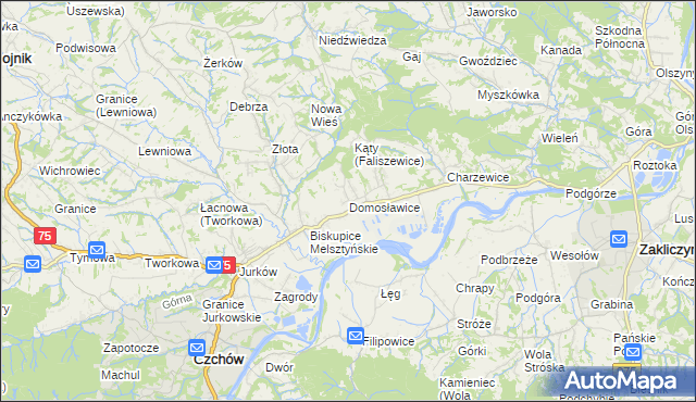 mapa Domosławice, Domosławice na mapie Targeo