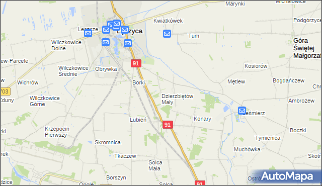mapa Dzierzbiętów Mały, Dzierzbiętów Mały na mapie Targeo