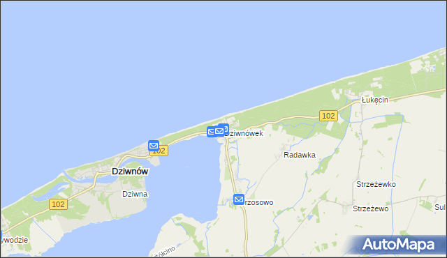 mapa Dziwnówek, Dziwnówek na mapie Targeo