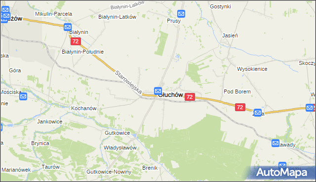 mapa Głuchów powiat skierniewicki, Głuchów powiat skierniewicki na mapie Targeo