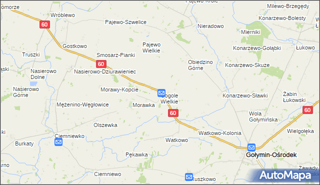 mapa Gogole Wielkie, Gogole Wielkie na mapie Targeo
