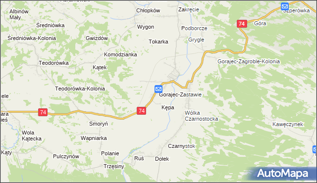 mapa Gorajec-Zastawie, Gorajec-Zastawie na mapie Targeo