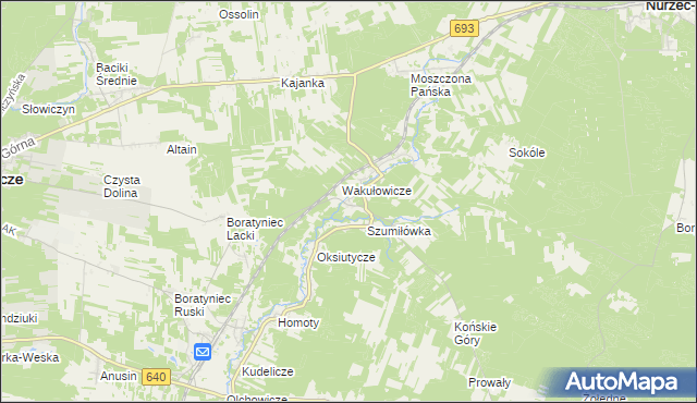 mapa Grabarka gmina Nurzec-Stacja, Grabarka gmina Nurzec-Stacja na mapie Targeo