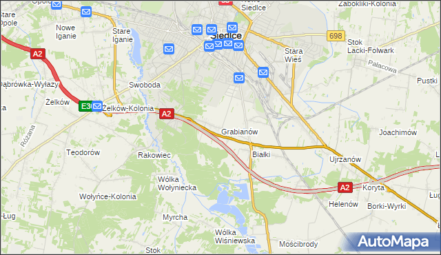 mapa Grabianów, Grabianów na mapie Targeo