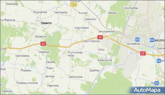 mapa Grążowice, Grążowice na mapie Targeo