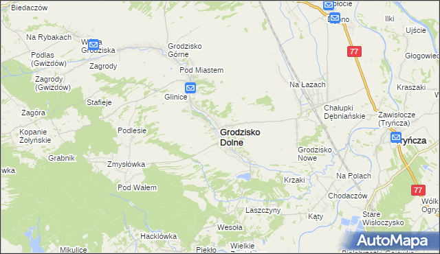 mapa Grodzisko Dolne, Grodzisko Dolne na mapie Targeo