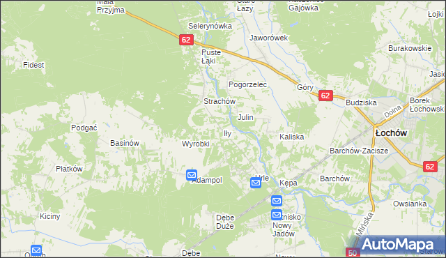 mapa Iły gmina Jadów, Iły gmina Jadów na mapie Targeo