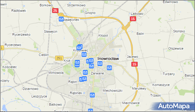 mapa Inowrocławia, Inowrocław na mapie Targeo