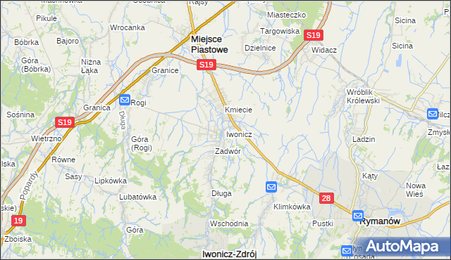 mapa Iwonicz, Iwonicz na mapie Targeo