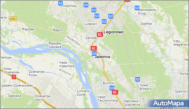 mapa Jabłonna powiat legionowski, Jabłonna powiat legionowski na mapie Targeo