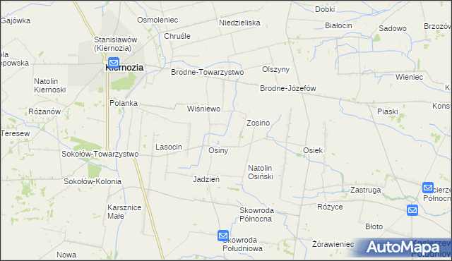 mapa Jerzewo gmina Kiernozia, Jerzewo gmina Kiernozia na mapie Targeo