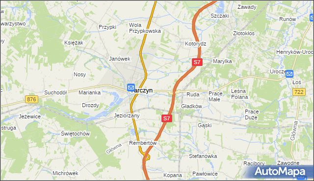mapa Józefowice gmina Tarczyn, Józefowice gmina Tarczyn na mapie Targeo