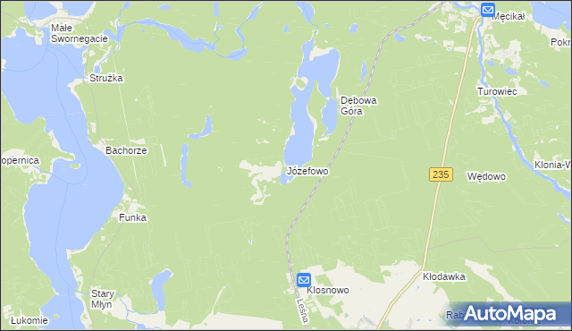 mapa Józefowo gmina Chojnice, Józefowo gmina Chojnice na mapie Targeo