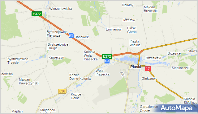 mapa Kębłów gmina Piaski, Kębłów gmina Piaski na mapie Targeo