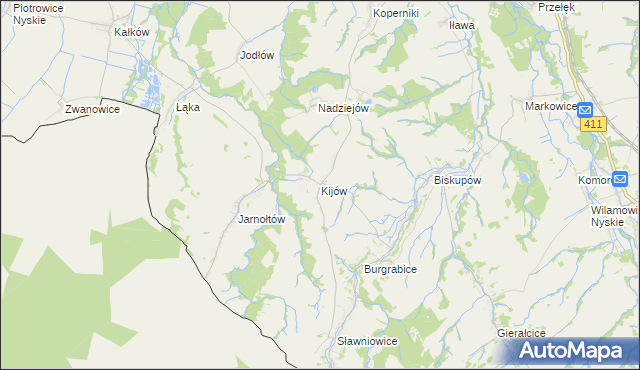 mapa Kijów gmina Otmuchów, Kijów gmina Otmuchów na mapie Targeo