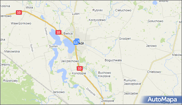 mapa Kikół-Wieś, Kikół-Wieś na mapie Targeo