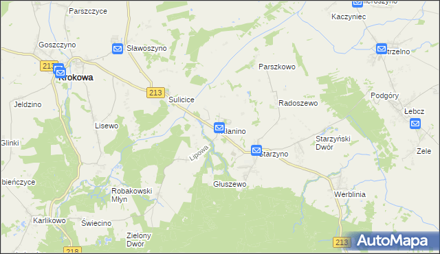 mapa Kłanino gmina Krokowa, Kłanino gmina Krokowa na mapie Targeo