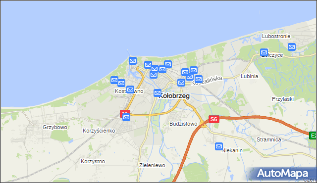 mapa Kołobrzegu, Kołobrzeg na mapie Targeo