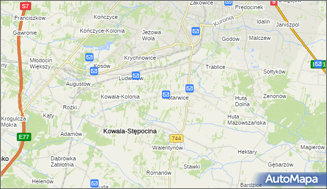 mapa Kotarwice, Kotarwice na mapie Targeo