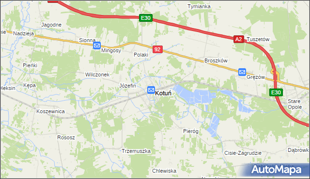mapa Kotuń powiat siedlecki, Kotuń powiat siedlecki na mapie Targeo