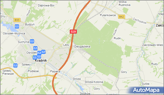 mapa Kraśnik powiat kraśnicki, Kraśnik powiat kraśnicki na mapie Targeo