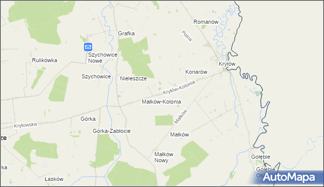 mapa Kryłów-Kolonia, Kryłów-Kolonia na mapie Targeo